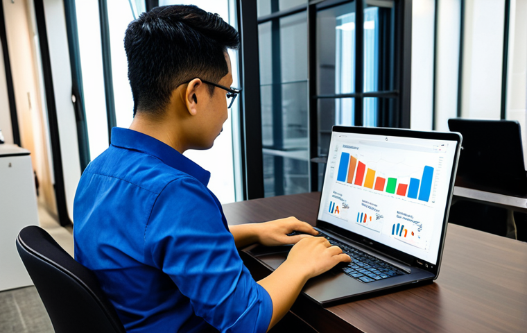 **

"A Malaysian entrepreneur, fully clothed in professional attire, working on a laptop in a modern co-working space in Kuala Lumpur, analyzing Google Analytics data. Graphs and charts are visible on the screen. Focus on perfect anatomy, correct proportions, and a determined expression. Safe for work, appropriate content, professional, family-friendly, high quality, well-formed hands."

**