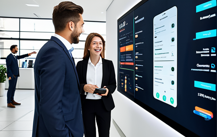 쇼핑매니저 팀워크 중요성 - **

A team of professional Shopping Managers collaborating around a large digital display showing e-...